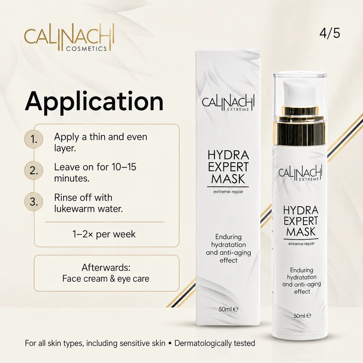 Hydra Mask for Face, Neck, and Décolletage, 50ml. skincare CALINACHI Cosmetics