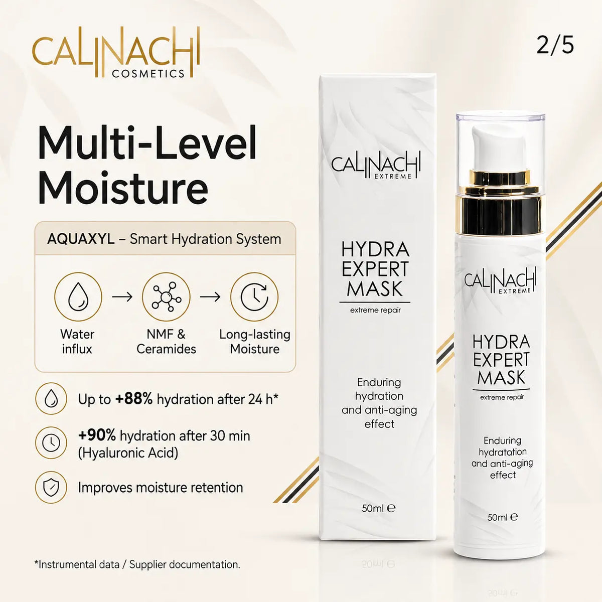 Hydra Mask for Face, Neck, and Décolletage, 50ml. skincare CALINACHI Cosmetics