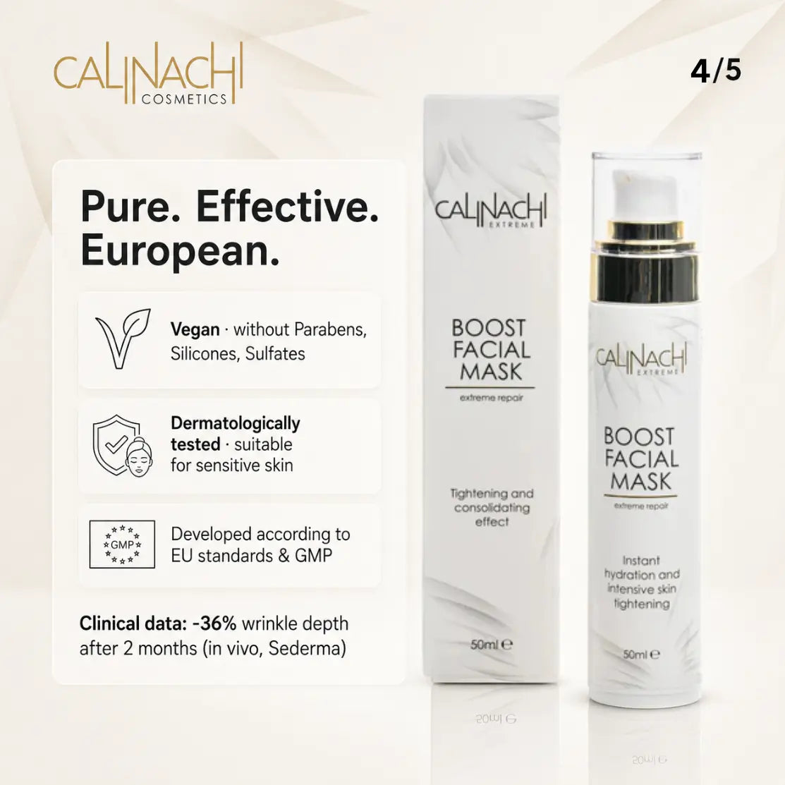 Boost Mask for Face, Neck, and Décolletage, 50ml. skincare CALINACHI Cosmetics