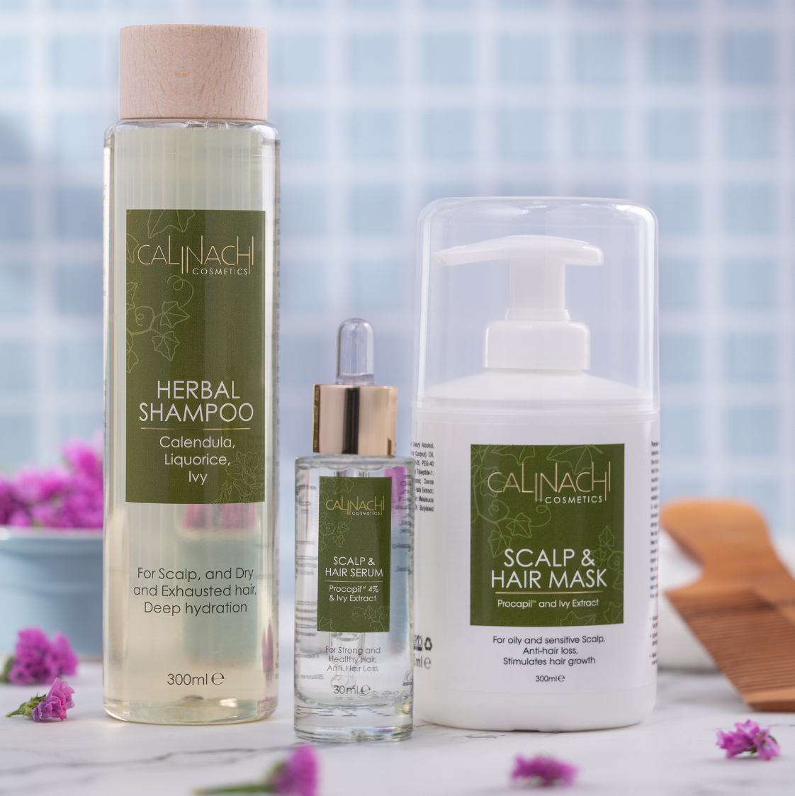 Shampoing aux herbes pour cheveux secs et abîmés, sans sulfate, 300 ml.