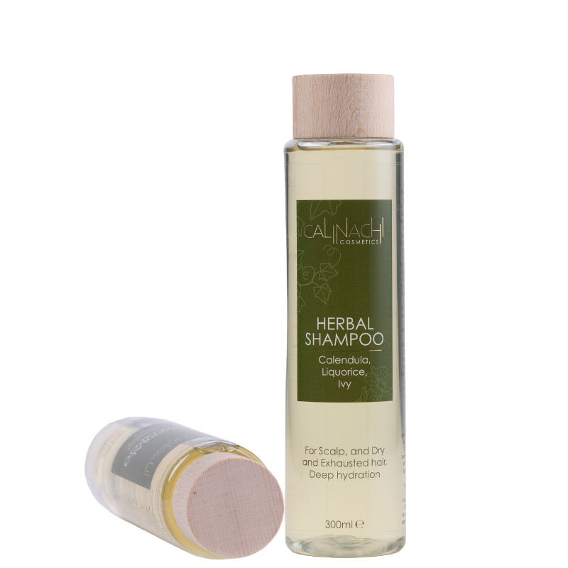 Shampoing aux herbes pour cheveux secs et abîmés, sans sulfate, 300 ml.