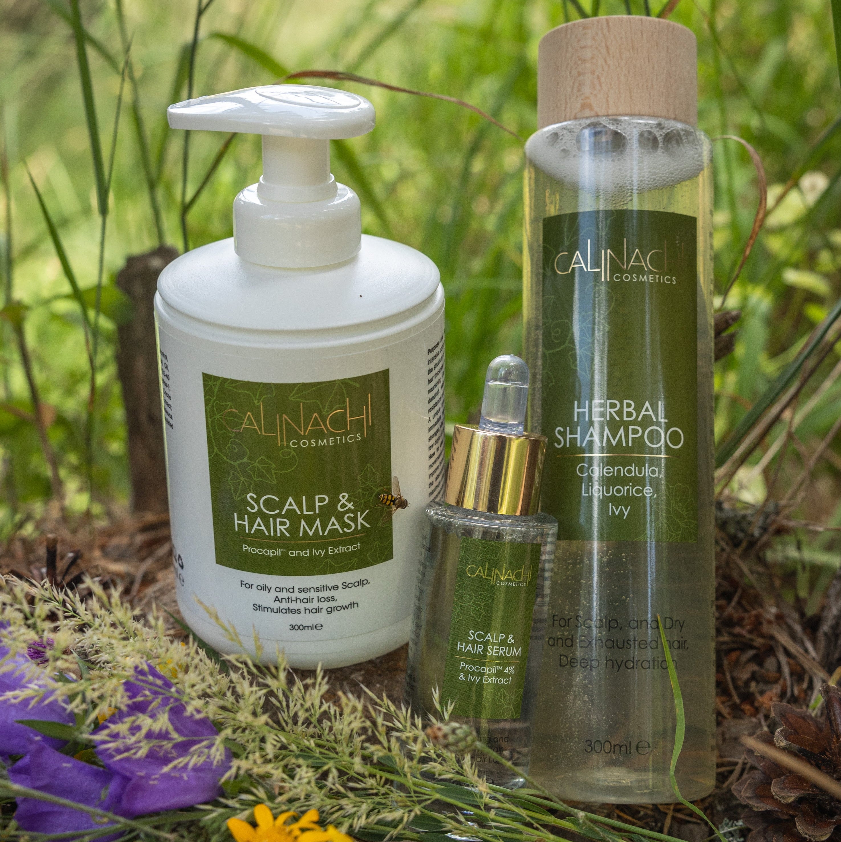 Shampoing aux herbes pour cheveux secs et abîmés, sans sulfate, 300 ml.