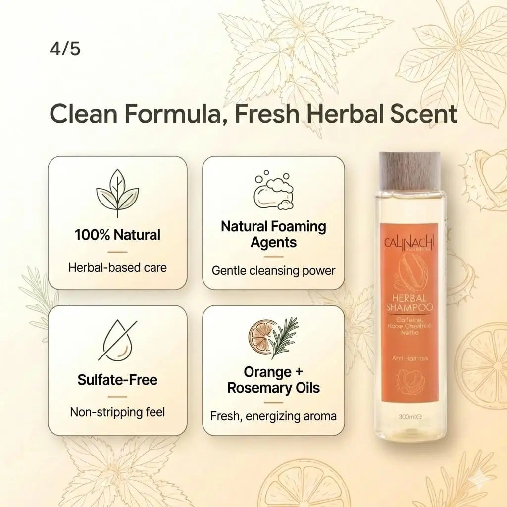 Anti Hair Loss Herbal Shampoo, Sulfate Free, 300ml. haircare CALINACHI Cosmetics
