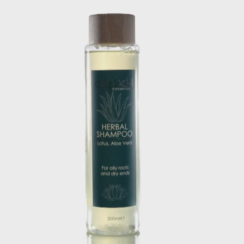 Shampooing herbal pour cuir chevelu gras et pointes sèches, sans sulfates, 300 ml.